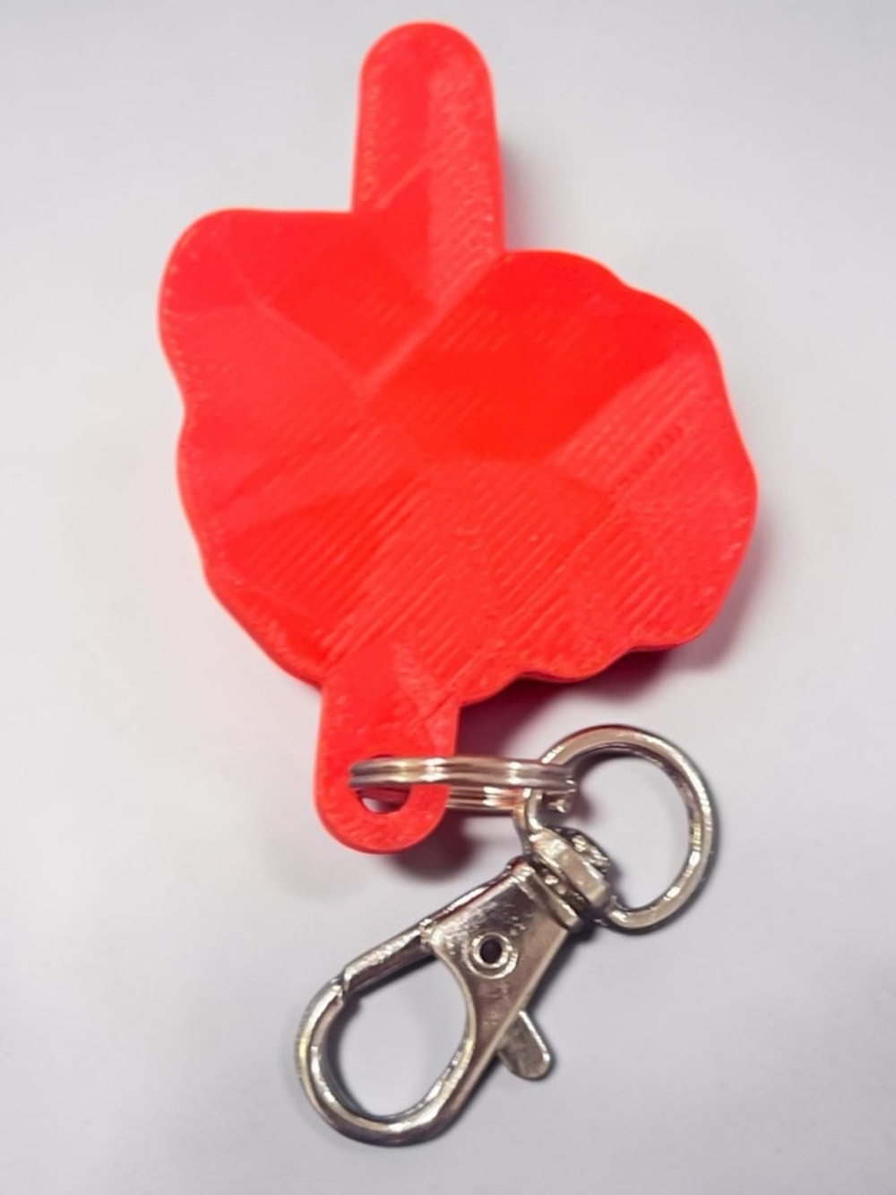 3d Custom F**k You Middle Finger Keychain - Red and Black - Picture 2 of 2